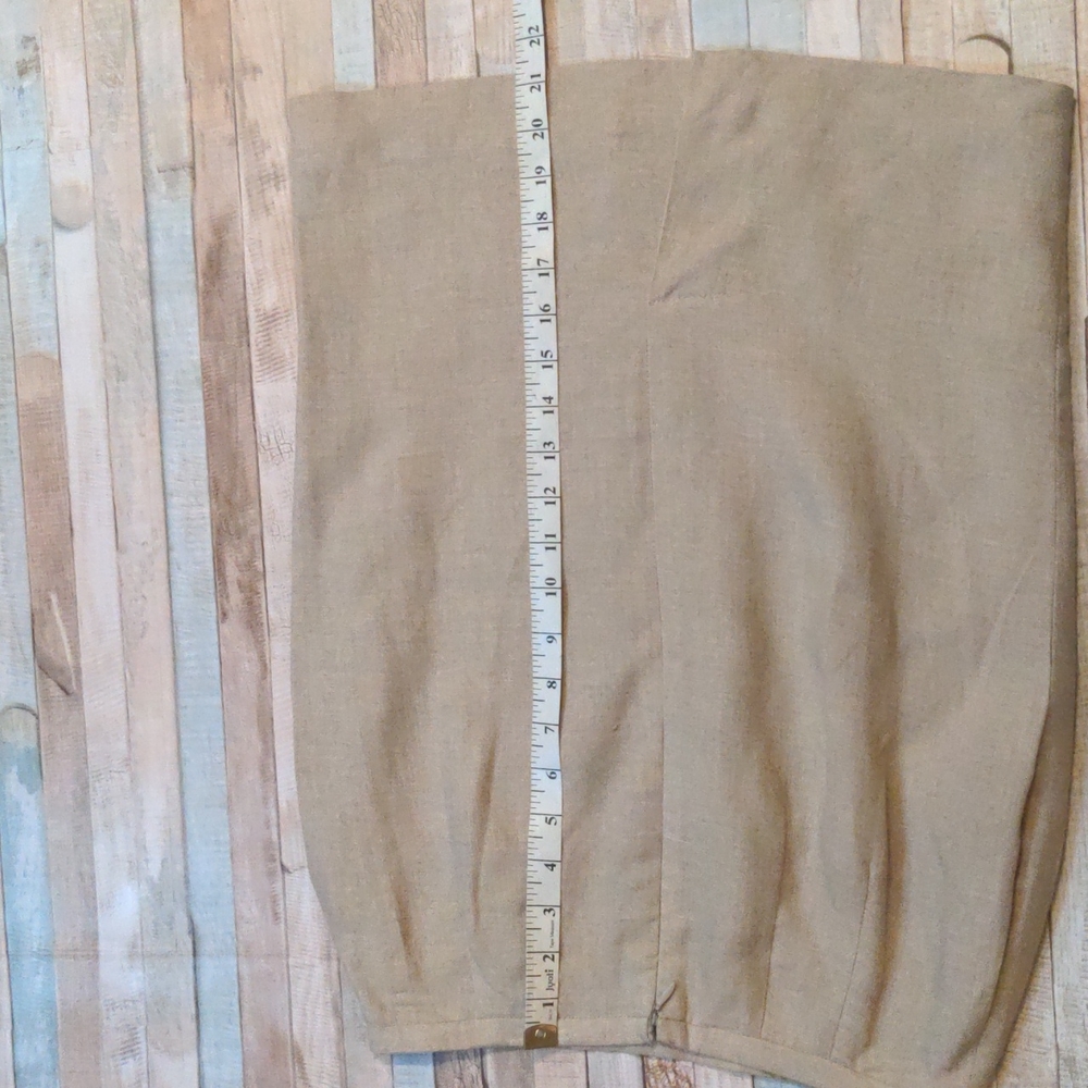 Vintage lined linen skirt light khaki - Picture 13 of 16
